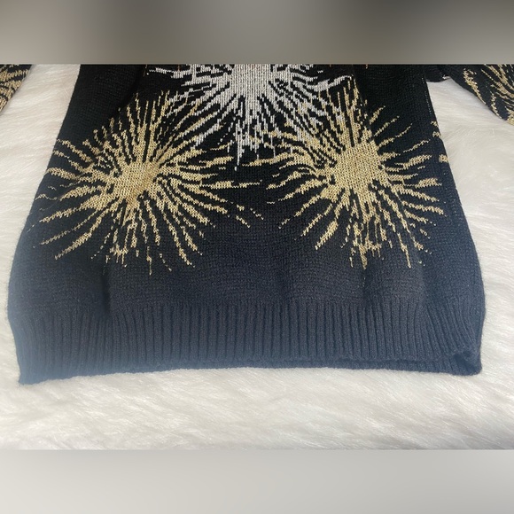 Vintage 80s Dana Scott Black Metallic Sweater Medium Fireworks - Picture 9 of 10